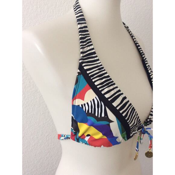 Bleu Rod Beattie Bikini Triangle Top Striped Geometric Swimwear - Picture 4 of 7
